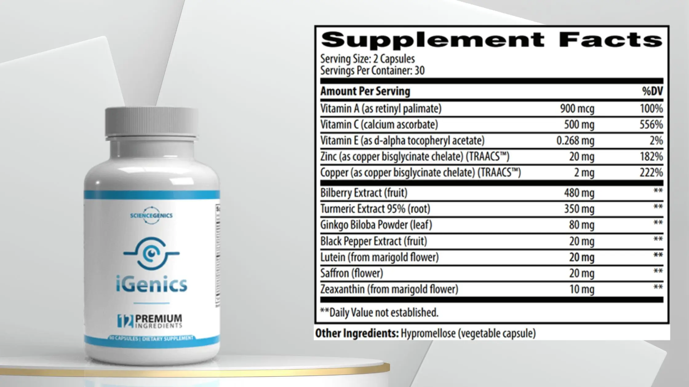 iGenics Supplement Facts