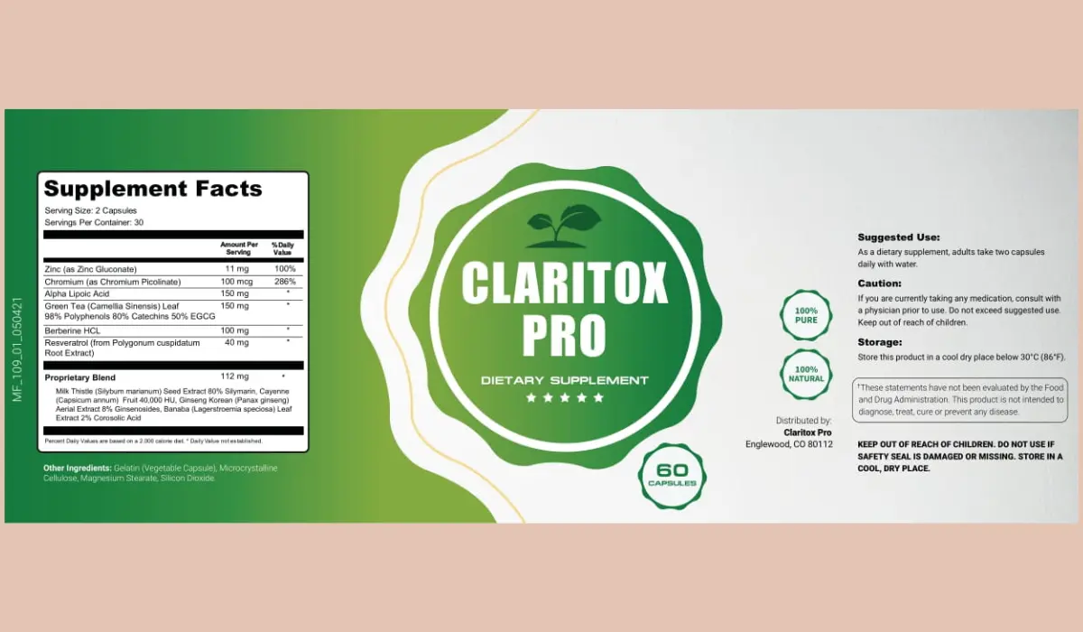 Claritox Pro Supplement Facts