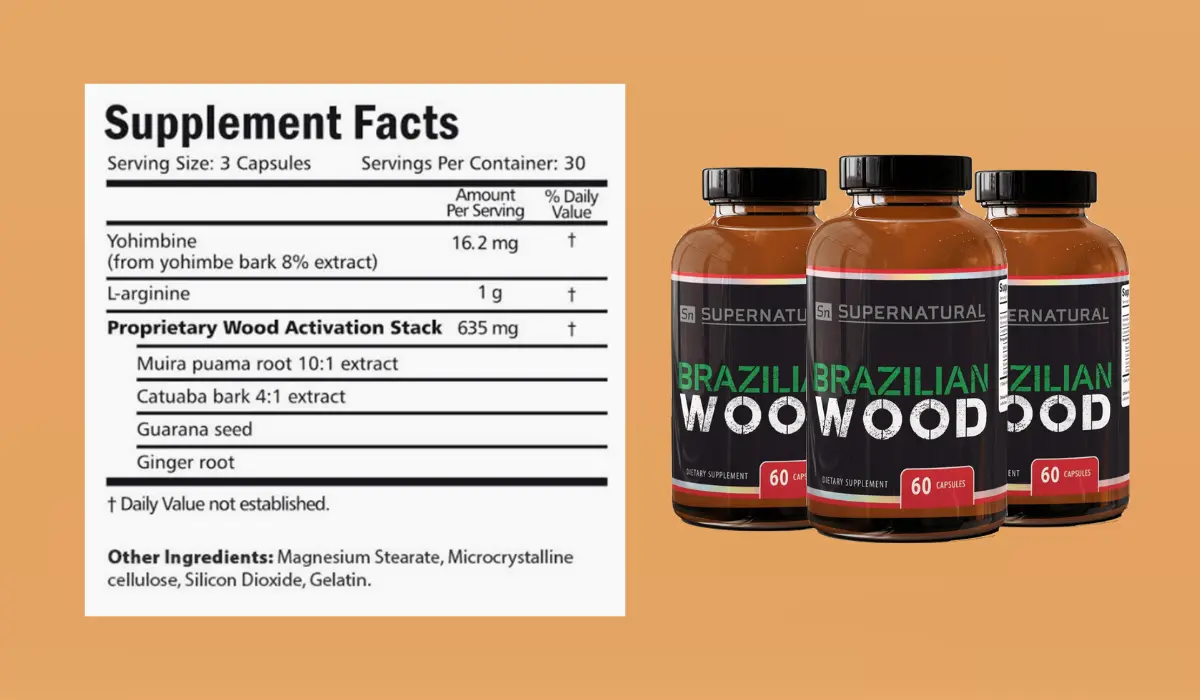 Brazilian Wood Supplement Facts
