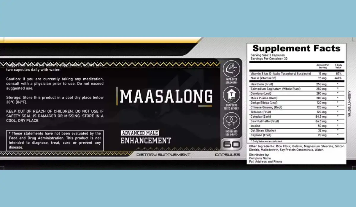 Maasalong Supplement Facts