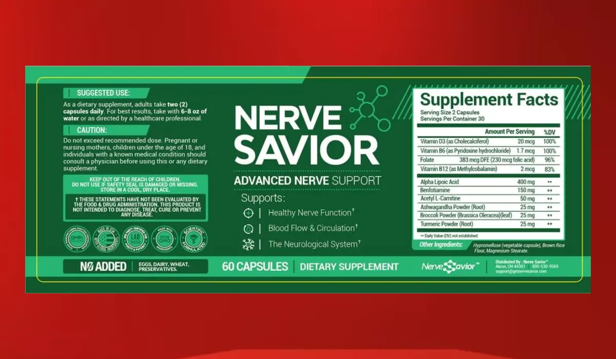 Nerve Savior Supplement Facts
