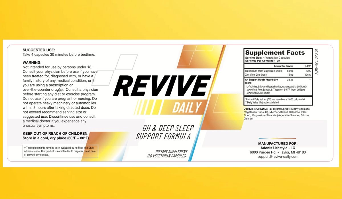 Revive Daily Supplement Facts