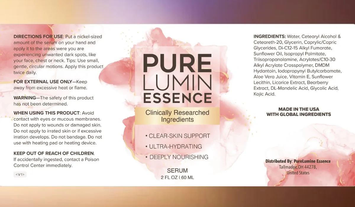 PureLumin Essence Supplement Facts